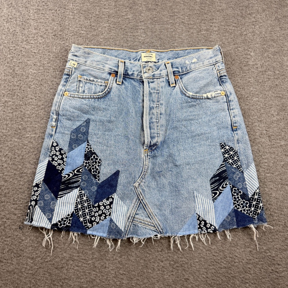 ANTHROPOLOGIE Vintage Citizens of Humanity Premium Women's 27 Denim Mini Skirt‎
